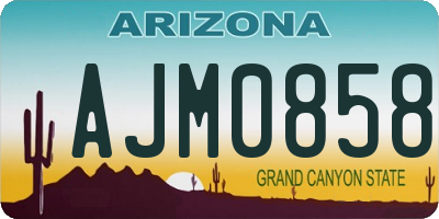 AZ license plate AJM0858
