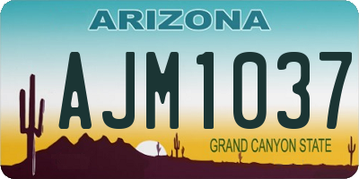 AZ license plate AJM1037