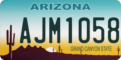 AZ license plate AJM1058