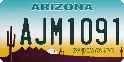 AZ license plate AJM1091