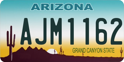 AZ license plate AJM1162