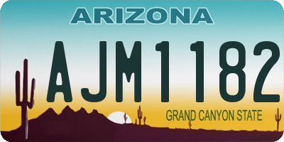 AZ license plate AJM1182