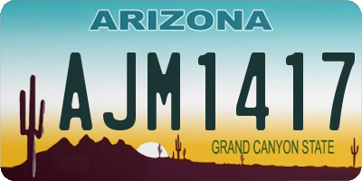 AZ license plate AJM1417