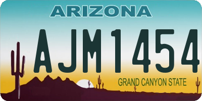AZ license plate AJM1454