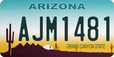 AZ license plate AJM1481