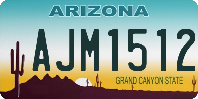 AZ license plate AJM1512