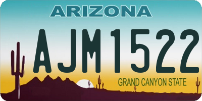 AZ license plate AJM1522