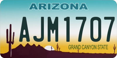 AZ license plate AJM1707