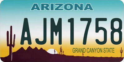 AZ license plate AJM1758