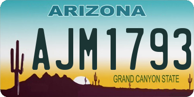 AZ license plate AJM1793