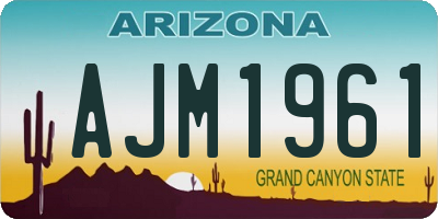 AZ license plate AJM1961