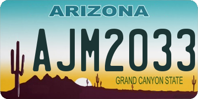 AZ license plate AJM2033