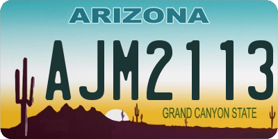 AZ license plate AJM2113