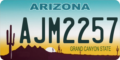 AZ license plate AJM2257