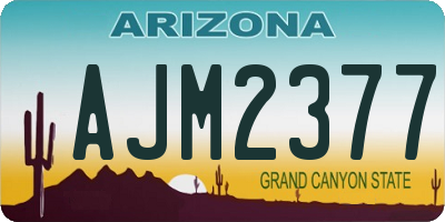 AZ license plate AJM2377