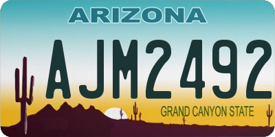 AZ license plate AJM2492