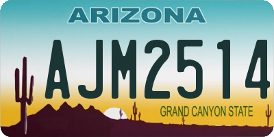 AZ license plate AJM2514