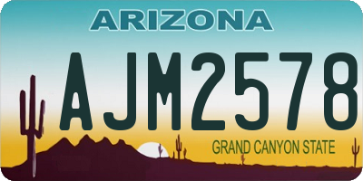 AZ license plate AJM2578