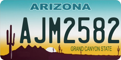 AZ license plate AJM2582