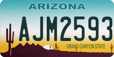 AZ license plate AJM2593