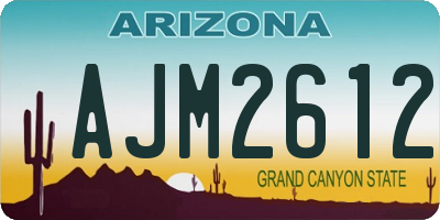 AZ license plate AJM2612