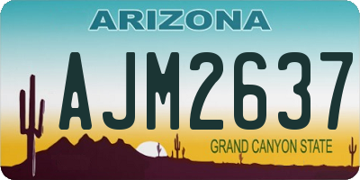 AZ license plate AJM2637
