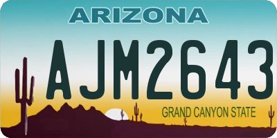 AZ license plate AJM2643