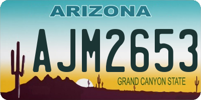 AZ license plate AJM2653