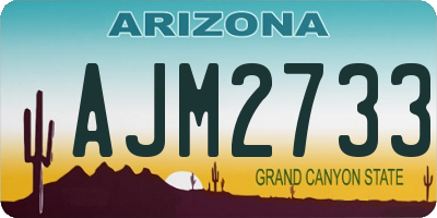 AZ license plate AJM2733