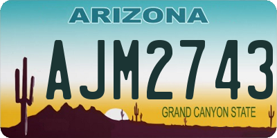 AZ license plate AJM2743