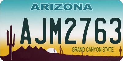 AZ license plate AJM2763