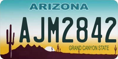 AZ license plate AJM2842