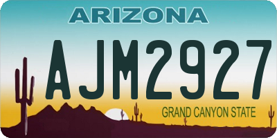 AZ license plate AJM2927
