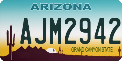 AZ license plate AJM2942
