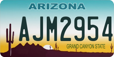 AZ license plate AJM2954