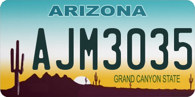 AZ license plate AJM3035