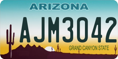 AZ license plate AJM3042