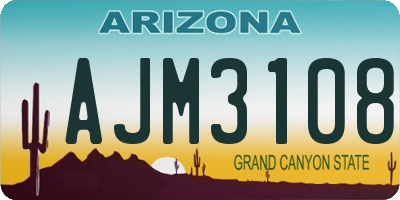 AZ license plate AJM3108
