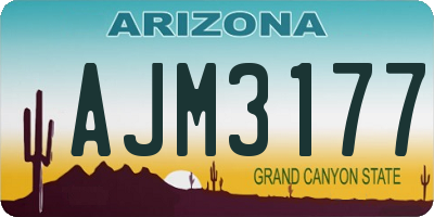 AZ license plate AJM3177