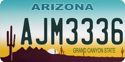 AZ license plate AJM3336