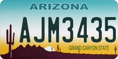 AZ license plate AJM3435