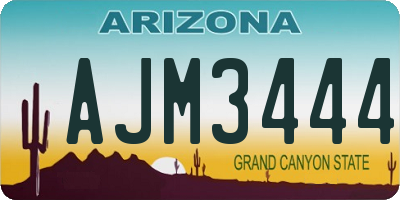 AZ license plate AJM3444