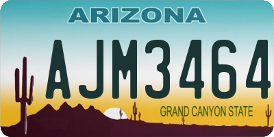 AZ license plate AJM3464
