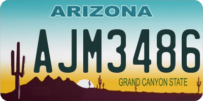 AZ license plate AJM3486