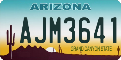 AZ license plate AJM3641