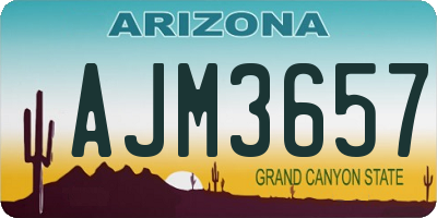 AZ license plate AJM3657