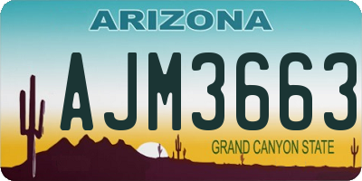 AZ license plate AJM3663