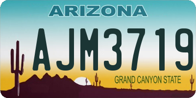 AZ license plate AJM3719