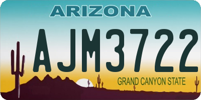 AZ license plate AJM3722