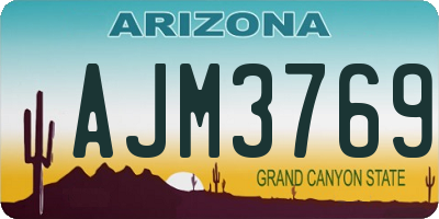 AZ license plate AJM3769